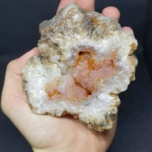 geode calcedoine rouge orange quartz geodes-et-mineraux.fr