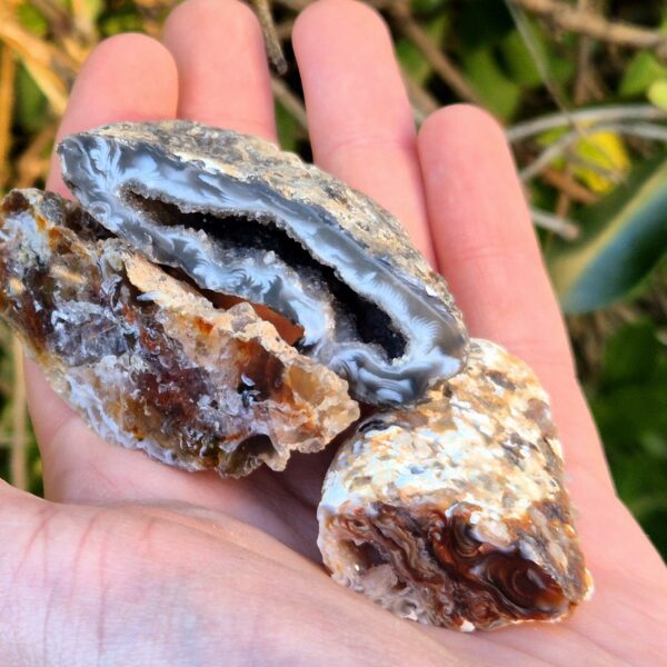 Géodinos Agate et Quartz - Lot de 3 - Oco, Brésil