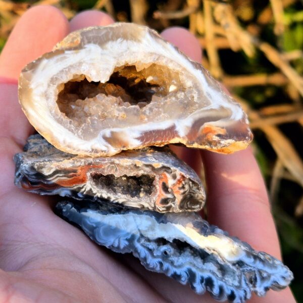 Géodinos Agate et Quartz - Lot de 3 - Oco, Brésil