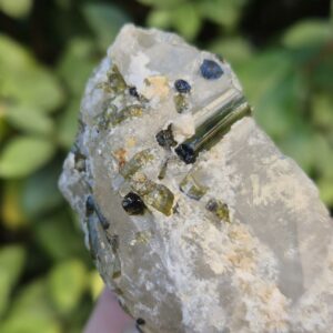 Tourmaline verte Verdélite dans Quartz - Brésil
